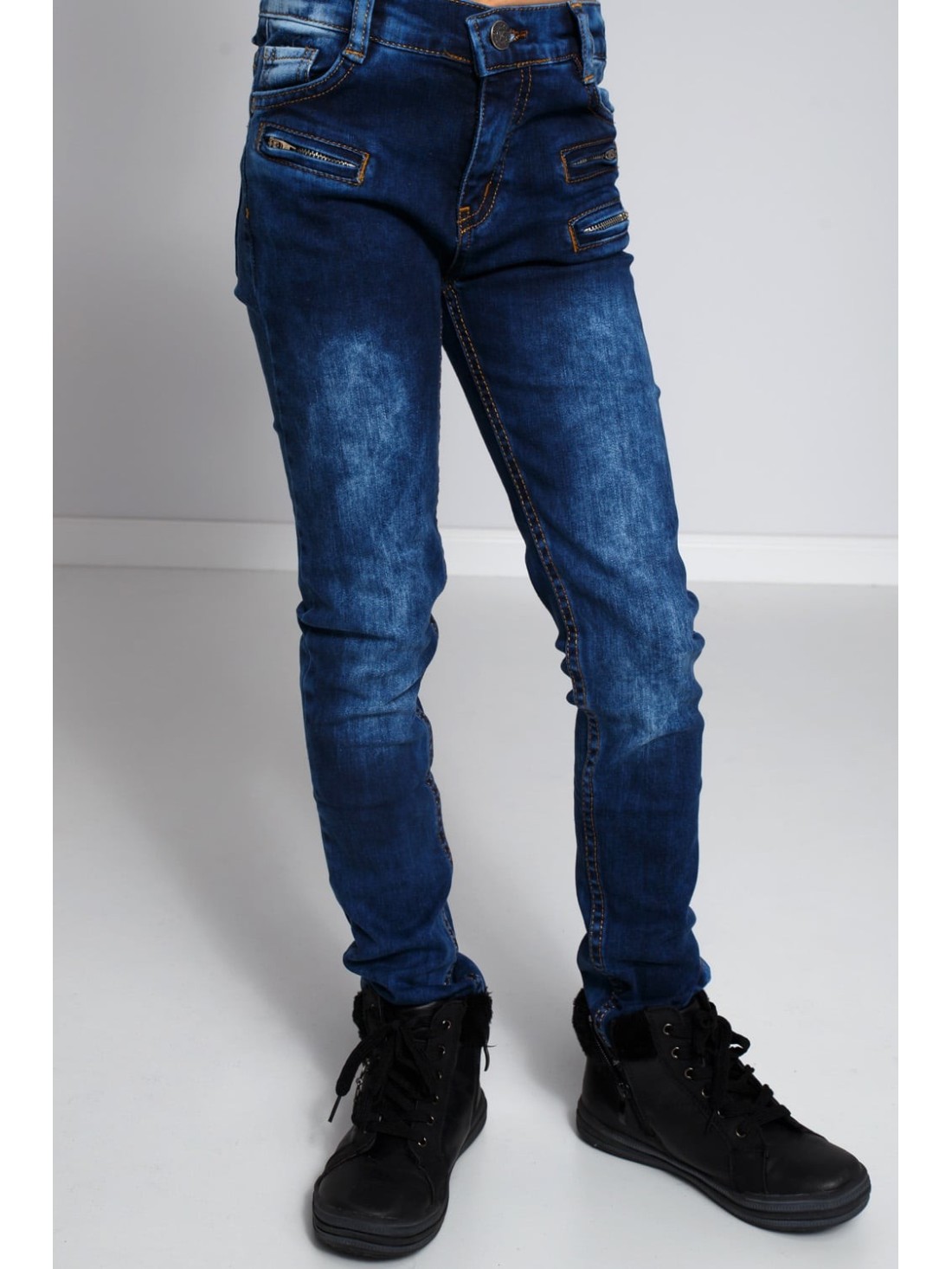 Pantaloni copii din denim cu fermoare NDZ202 - Magazin online - Boutique